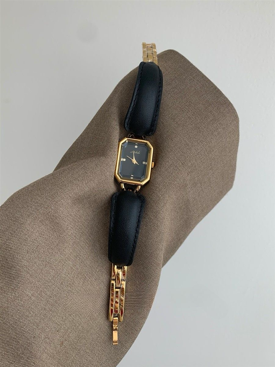 Black & Gold Square Watch