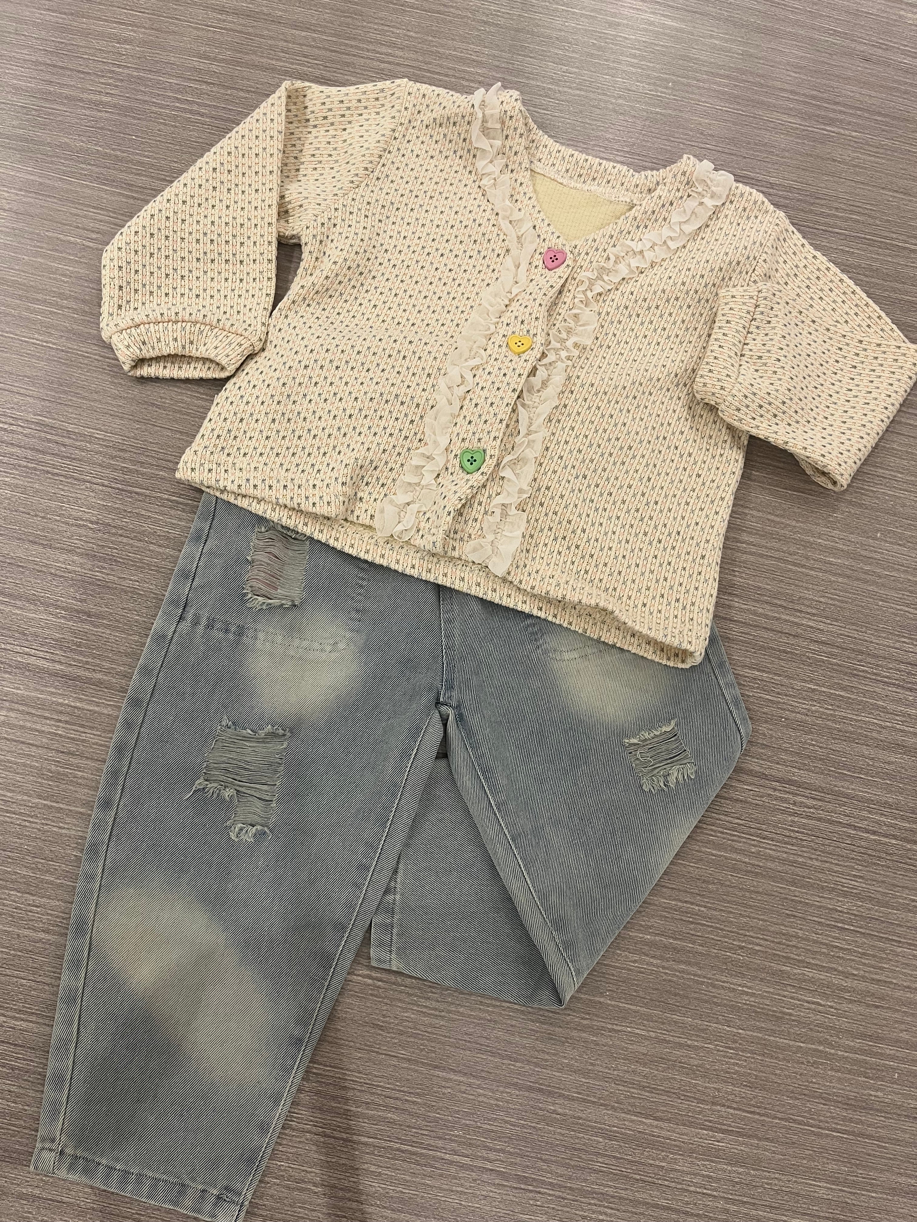 Washed Denim Trousers