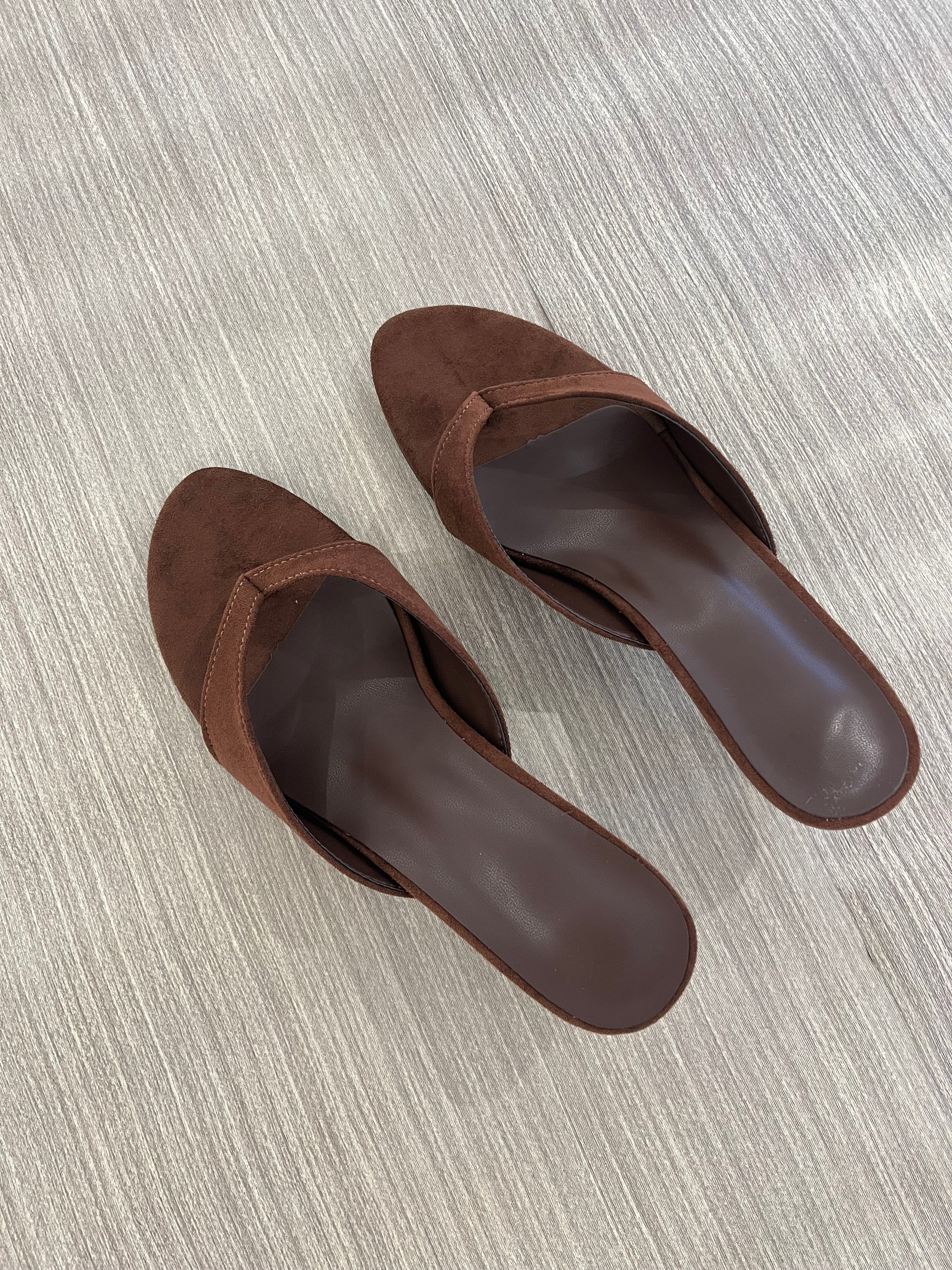 Soft Step Suede Mule Heels