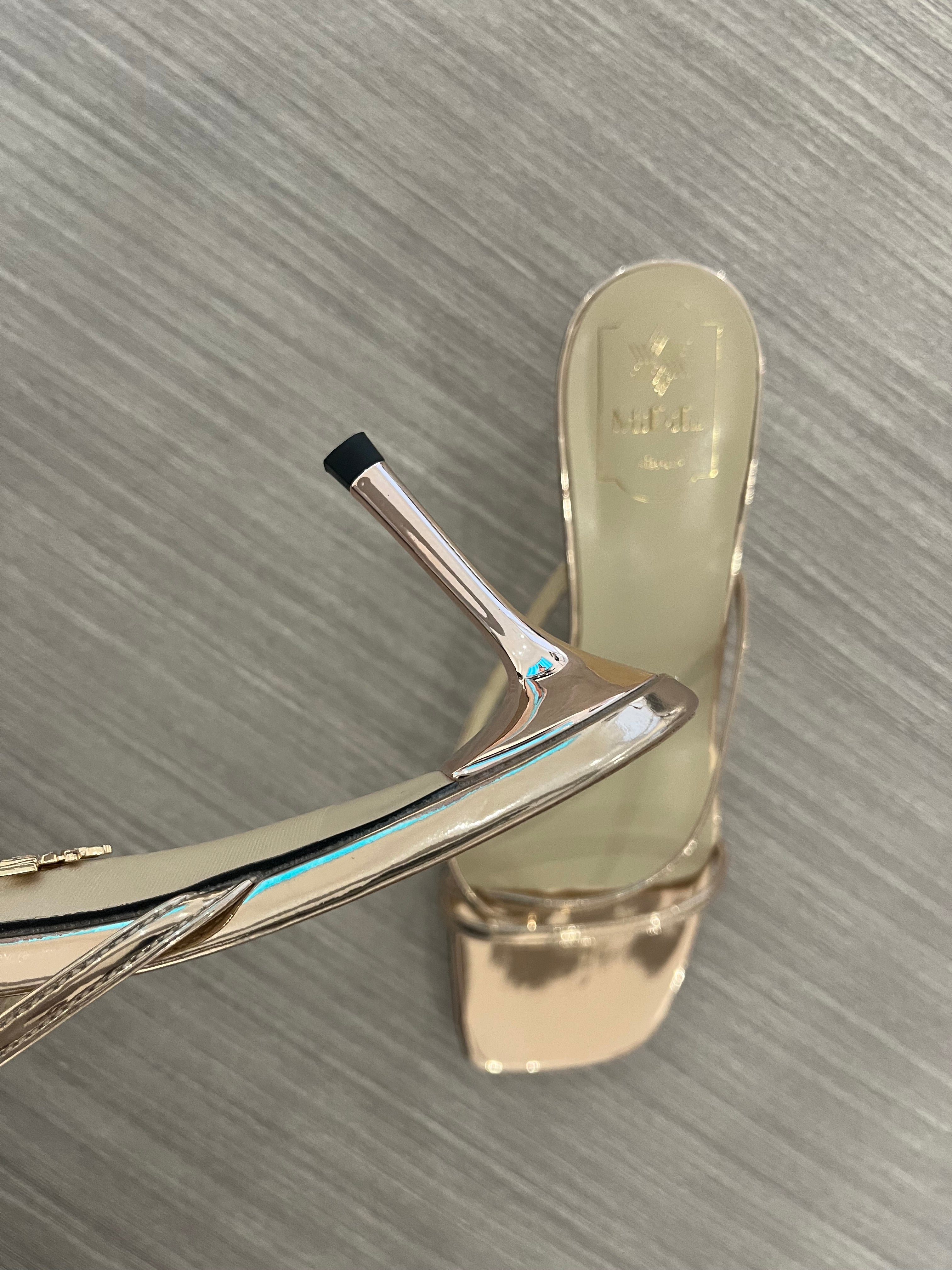 BARELY-THERE GOLD HEELS