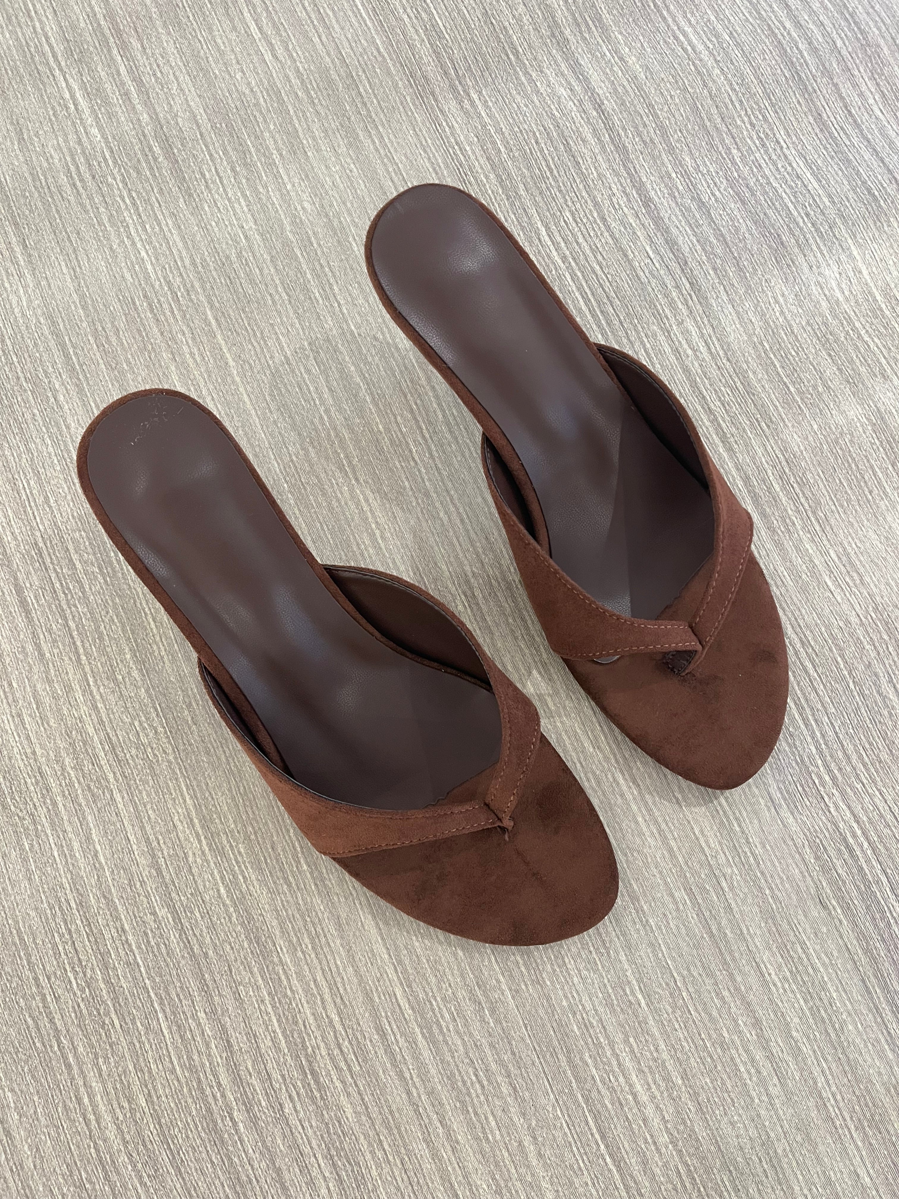 Soft Step Suede Mule Heels