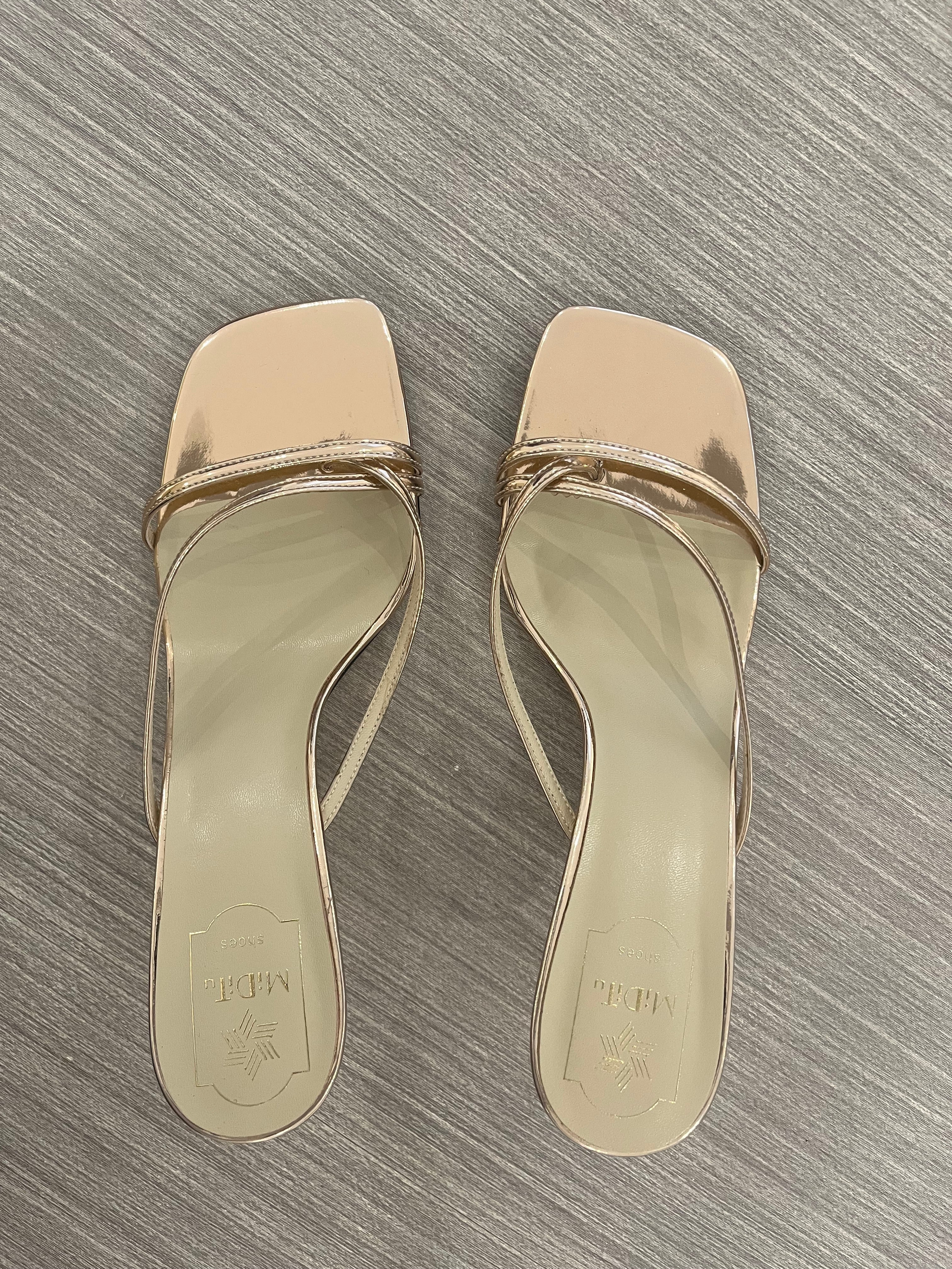 BARELY-THERE GOLD HEELS