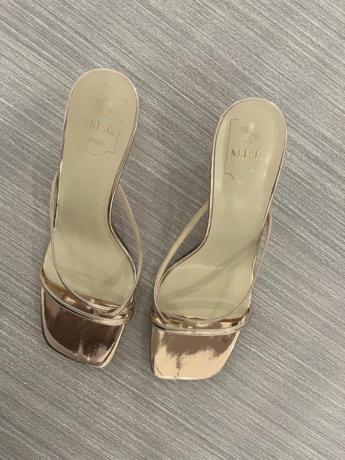 BARELY-THERE GOLD HEELS