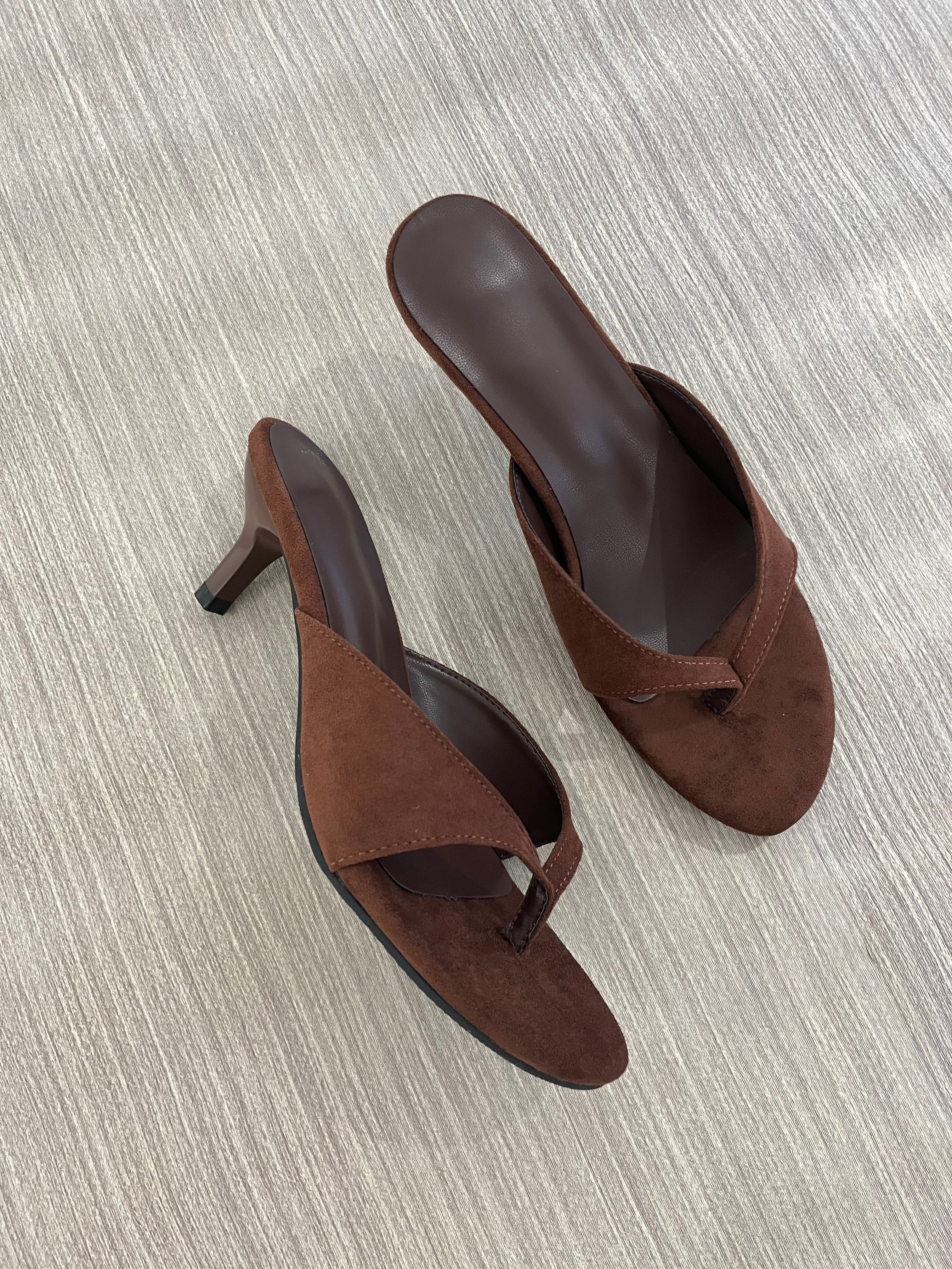 Soft Step Suede Mule Heels