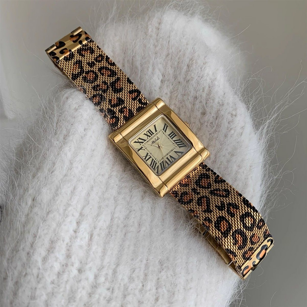 Leopard Strap Square Watch
