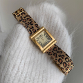 Leopard Strap Square Watch