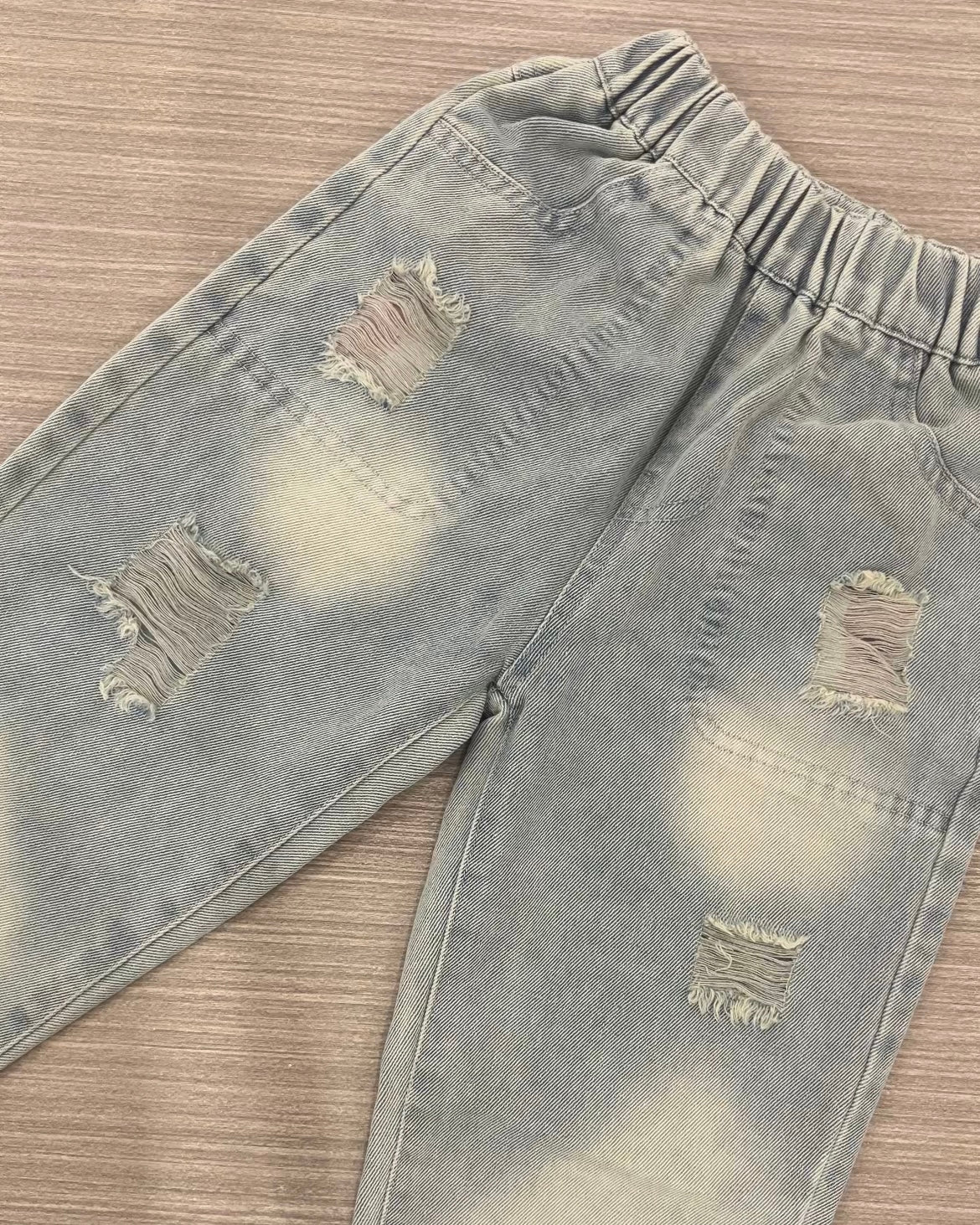 Washed Denim Trousers
