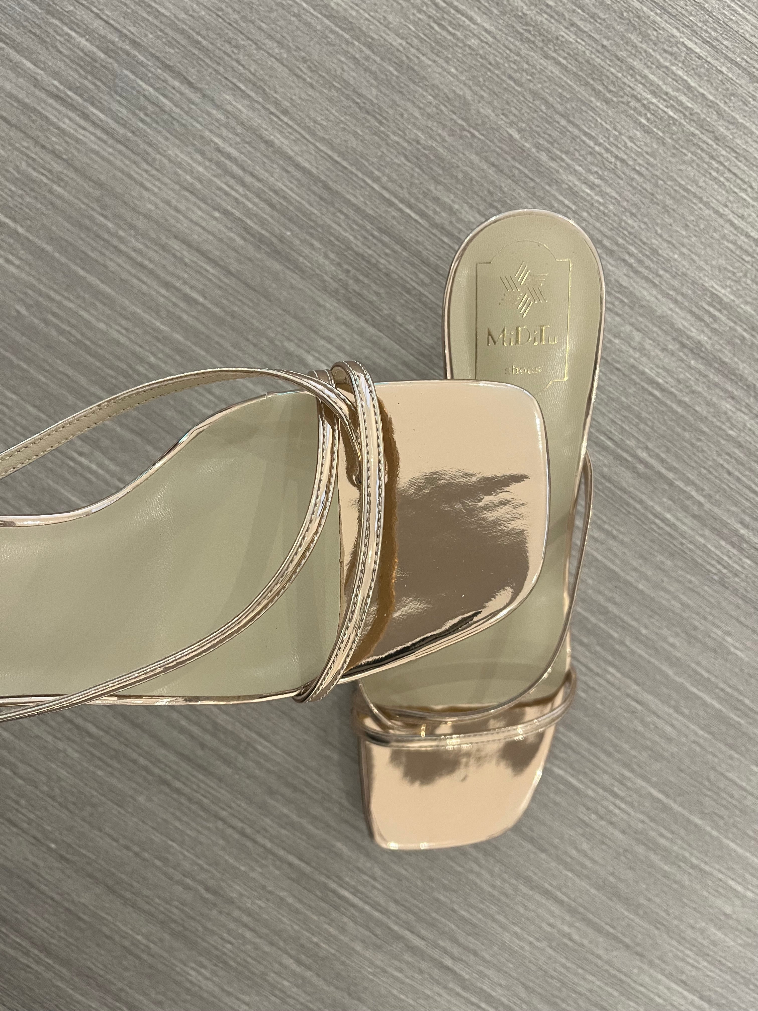 BARELY-THERE GOLD HEELS