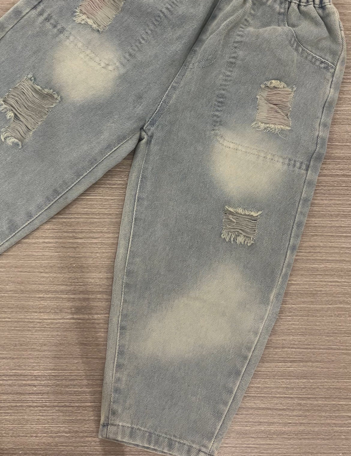 Washed Denim Trousers